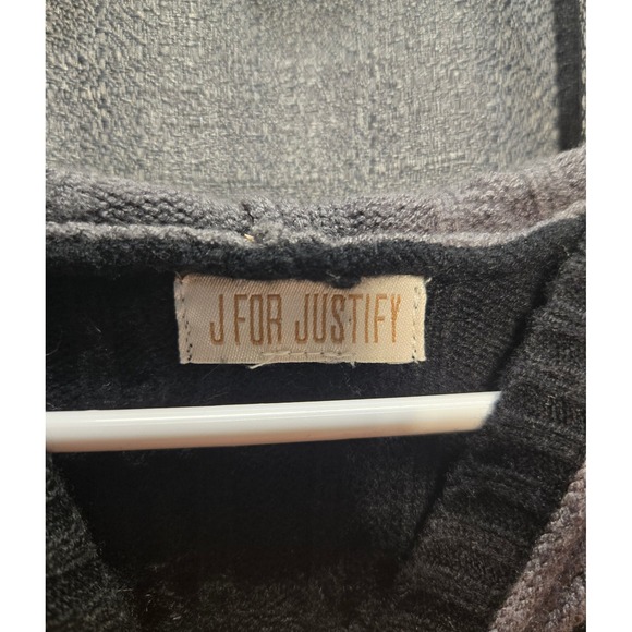 J For Justify Sweater Dress Hooded Striped Cable Knit Cozy Comfy Size L - Picture 3 of 6